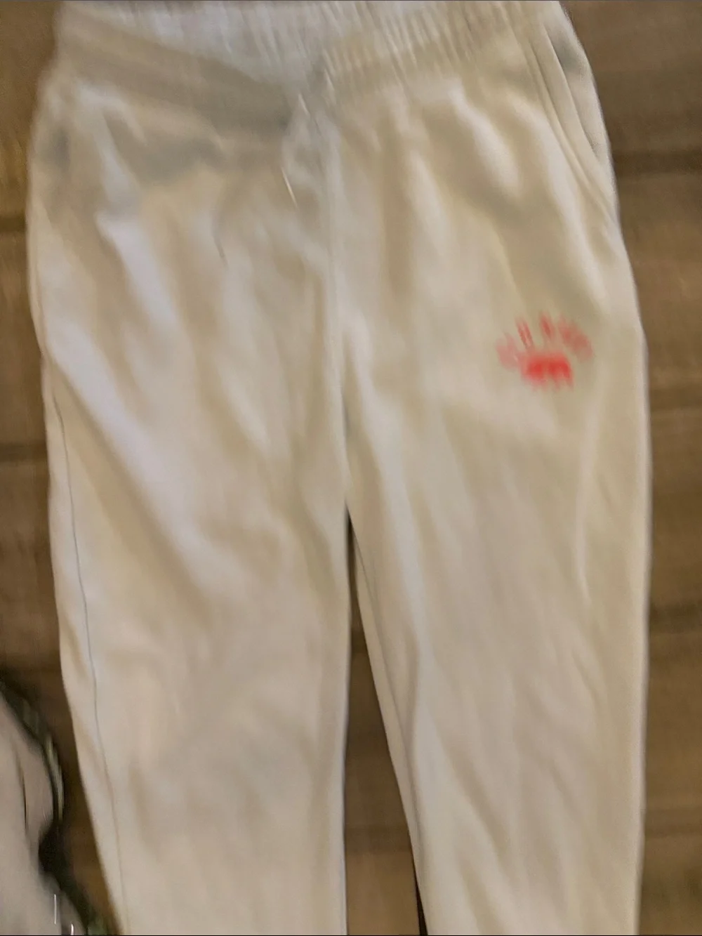 Old Navy girls White Fleece Joggers with Pink Logo